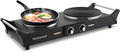 Techwood 1800W Hot Plate Portable Electric Stove Countertop Double Burner with Adjustable Temperature & Stay Cool Handles, 7.5” Cooktop for RV/Home/Camp, Compatible for All Cookwares