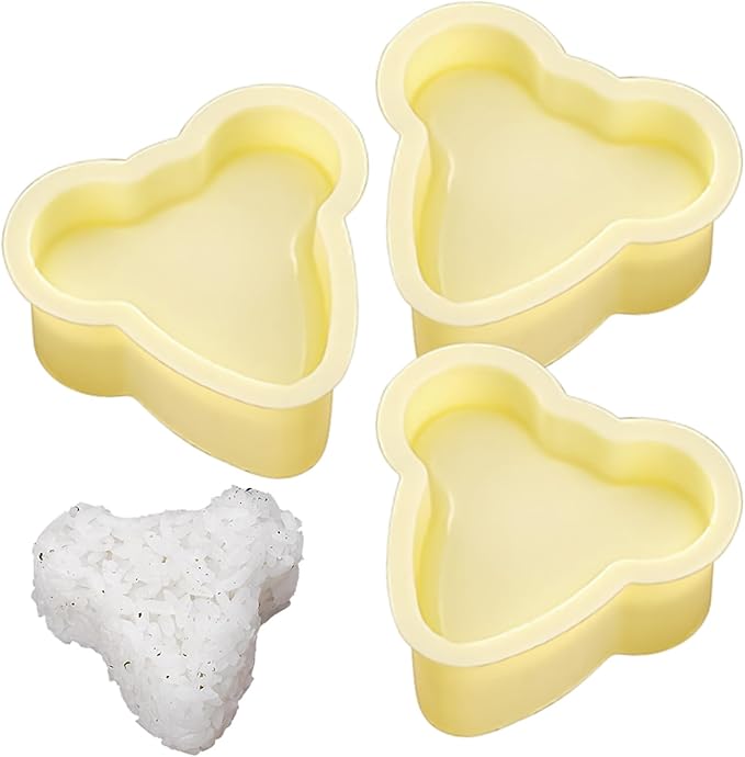 3 Pack Rice Ball Mold, Sushi Mold Diy Sushi Cooking Tools For Japanese Boxed Meal Children Bento,Kitchen Tools Sushi Plates Rice Ball Mold Non Stick Sushi Rice Making Kit (Yellow, Mouse)