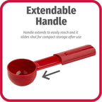 GoodCook Everyday Coffee Scoop, 2-Tablespoon Coffee Measuring Spoon with Extendable Handle, Red