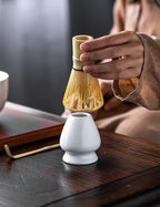 TANG PIN Matcha Set - Match Bowl and Whisk, 15 OZ, Matcha Scoop | Matcha Whisk Stand (Chasen Holder) - 4pc Perfect Matcha Kit for Matcha Tea Ceremony (White)