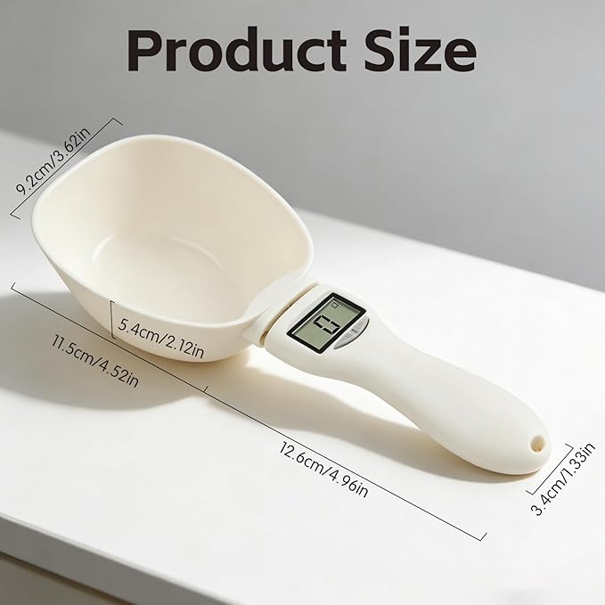 2026 New Digital Measuring Spoon, Digital Food Measuring Scoop Scale 800g / 0.1g High Precision with LCD Screen, Electronic Measuring Spoon for Cooking Baking, Dog Cat Food (3 Pcs)