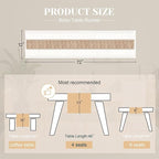 FEXIA Boho Table Runner for Home Decor with Out Tassels 72 Inches Long Farmhouse Rustic Table Runner Macrame Burlap Table Decoration for Living Room Bridal Shower(12x72 Inches)