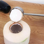 FOMIYES Coconuts Opener Set 2pcs Stainless Steel Coconut Shell Opening Tool with Mallet Hammer Kitchen Gadget for Home Cooking and Outdoor Use