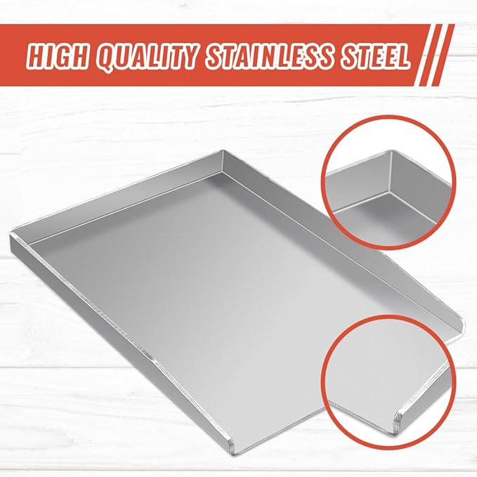 Havy-Duty Stainless Steel Griddle Pan for Outdoor Grill Stove Cooking 15.75 X 11.8 inch