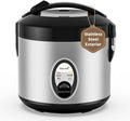 Macook Stainless Steel Rice Cooker with Steamer, 4-Cup Uncooked (1.0L)/8-Cup Cooked, Electric Grain & Vegetable Cooker, Auto Keep Warm for Oatmeal, Soups & Multicooking