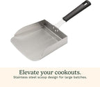 Cuisinart Griddle Food Mover - Extra-Large Stainless Steel Spatula for Rice,Vegetables and More,Perfect BBQ Tool,Cookouts,and Griddles,Large Scooper,5-cup Capacity Food Scoop,(Pack of 6)