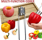 2 PCS Pepper Corer & Seed Remover, Stainless Steel Vegetable and Fruit Corer Tool, Easy Core Remover for Bell Pepper, Jalapeno, Pineapple, Pear – Kitchen Gadget Set