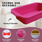 Bread Pans for Homemade Bread：9.5 x 5 Inch Silicone Loaf Pan for Baking with Metal Frame - Nonstick Banana Loaf Tin Tray for Sandwich Sourdough Pumpkin Sour Dough - for Oven Kitchen Home Bakers