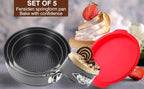 Premium Springform Pan Set - 4, 7, 9, 10 Inches Round Cake Pan set with Removable Bottom for Baking, Nonstick Coating, with Thickened Silicone Cheesecake Pan Protector