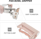 Toyvian Stainless Steel Anti-scalding Bowl and Dish Clamp Set with Silicone Grip, Non-slip Kitchen Pan Holder for Hot Plates and Bowls, 2pcs Cooking Tool for Safe Heat Handling Random