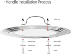Stainless Steel Universal Lid for Pots, Pans and Skillets-Fits 7" to 12" Replacement Frying Pan Cover and Cast Iron Skillet Lid