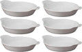 HIC Kitchen Round Au Gratin Baking Dish Set, Fine Porcelain, 4-Ounce, Set of 6