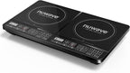 Nuwave PIC Double, Portable, Powerful 1800W with 2 Large 8” Heating Coils, Independent Controls, 94 Temp Settings from 100°F to 575°F in 5°F Increments, 11.5” Shatter-Proof Ceramic Glass Surface