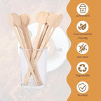 Mozeat Lens 6 Inch Disposable Milk Drink Stirrers Wooden Coffee Stirrers Stir Sticks with Round Ends Wooden Coffee Stirrer Sticks for Coffee Milk Cocktail Tea (100PCS)