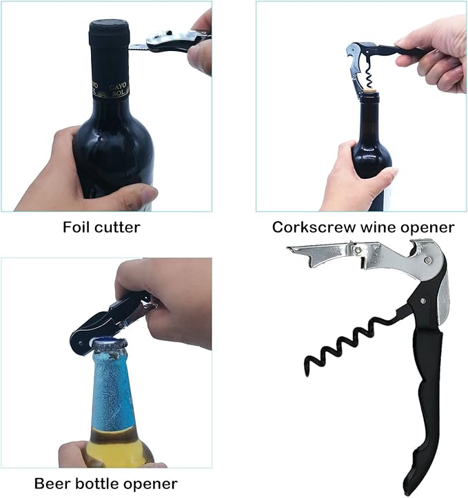 Otstar Latest Jar Opener for Seniors with Arthritis, Weak Hands, Multi-function Bottle Opener with Non Slip Rubber Jar Opener Gripper Pad and Corkscrew Wine Opener