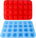 2 Pack 24 Cups Food Grade Silicone Muffin Pan Non-Sticky Silicone Muffin Pan Dishwasher Safe, Muffin Molders Baking Pan for Making Muffin Cakes, Fat Bombs, Tart, Bread