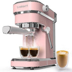 Laekerrt Professional Espresso Machine 20 Bar, Espresso Maker with Milk Frother Steam Wand, Stainless Steel Home Coffee Machines for Cappuccino and Latte, Gift for Women Wife Daughter or Mom, Pink