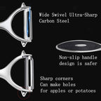 FUHUY Vegetable, Apple Peelers for kitchen, Fruit, Carrot, Veggie, Potatoes Peeler, Y-Shaped and I-Shaped Stainless Steel Peelers, with Ergonomic Non-Slip Handle & Sharp Blade, Good Sturdy (2PCS)