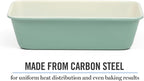 Martha Stewart Gallen 9-Inch Nonstick Carbon Steel Loaf Pan – Teal, Durable Bakeware for Even Baking and Easy Release