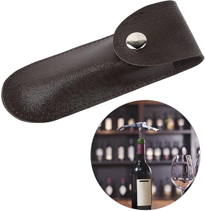 2Pcs Bottle Opener Leather Case, PU Professional Wine Opener Leather Bag Bartender Essentials Wine Tool for Bar Restaurant Home