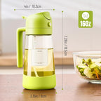 PARACITY 2 in 1 Oil Dipenser Bottle with Silicone Bottom (Green-2PCS)