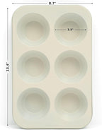 Martha Stewart Gallen 6 Cup Nonstick Carbon Steel Muffin and Cupcake Pan - Teal Durable Bakeware for Muffins, Cupcakes & Mini Cakes