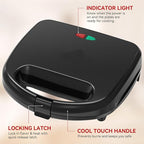 OSTBA Sandwich Maker, 2 Slice Grilled Cheese Maker with Non-stick Triangle Plates, Indicator Lights, Cool Touch Handle, Easy to Clean and Store, 750W