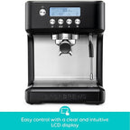 CASABREWS Ultra Espresso Machine with LCD Display, 20 Bar Espresso Maker with Powerful Milk Frother, Customizable Brewing Temperature, Barista-Level Latte and Cappuccino Machine for Home, Black