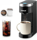 CHULUX Slim Single Serve Coffee Maker for K Cup Pod, Compact Portable Coffee Machine for Dorm, RV, Office and Travel, Matte Black