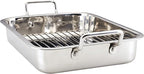 Farberware Classic Traditions Stainless Steel Roaster/Roasting Pan with Rack, 17 Inch x 12.25 Inch