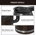 CE251 12-Cup Glass Carafe Pot Replacement Compatible with Ninja Coffee Brewer Maker, Fit Models CE251 CE201 CE201C CE200 CE200C Model# XGLSLID200, 1 Pack
