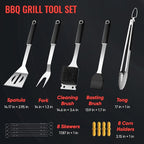 BBQ Accessories Grill Tools Set,Stainless Steel Barbecue Grill Accessories for Outdoor Grill,Professional Barbecue Utensils Grilling Accessories for Camping/Backyard,Grilling Gifts for Men/Women