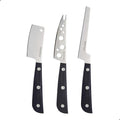 Cheese Knife Set, MATTSTONE HILL Cheese Knives - Soft & Semi Hard Cheese Knife, Soft Cheese Slicer, Cheese Cleaver, Premium Stainless Steel, Black Handle