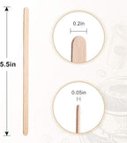 Wooden Coffee Stirrers 5.5" Coffee Stir Sticks 100 Pcs, Natural Birch Round End Thick Birch Wood Eco-Friendly， Suitable for Coffee, Cocktail and Hot Drinks