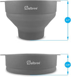 The Original Salbree Collapsible Silicone Microwave Popcorn Popper Maker Machine, Microwavable Bowl Holds 16 Cups, Uses Hot Air and Oil Always Optional - The Most Colors Available (Gray)