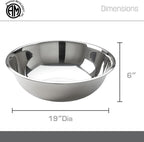 American Metalcraft 20 qt Stainless Steel Mixing Bowl,Silver