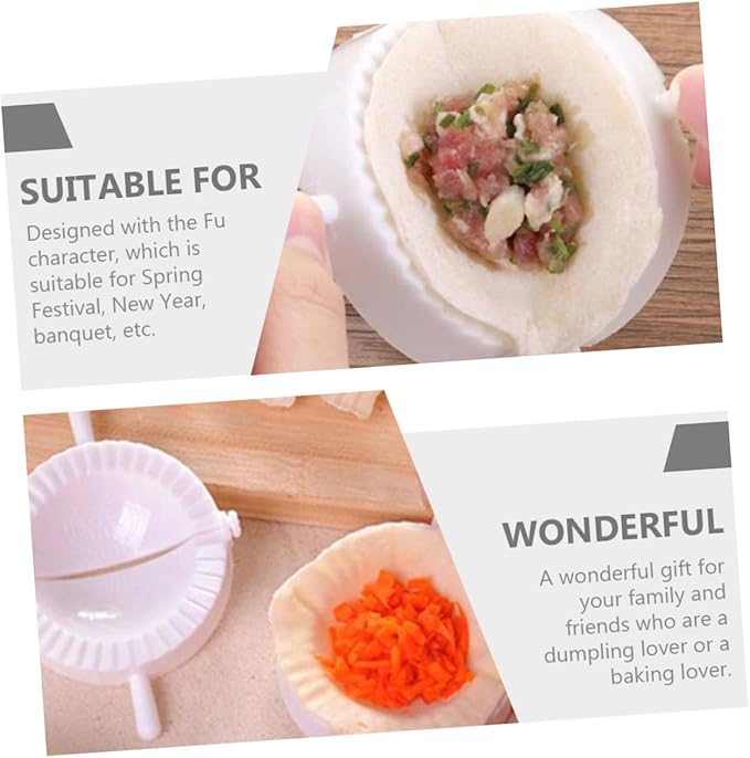 Luxshiny 20 Pcs Dumpling Maker Molds 7cm Diameter Pp Dumpling Press Hand Tool with Fu Character Kitchen Gadget Set