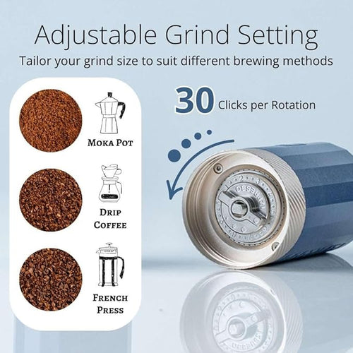1Zpresso Q Air Manual Coffee Grinder-Black, Mini Slim Travel Sized Fits in the plunger, Stainless Steel Conical Burr, Numerical Adjustable Setting for Pour Over French Press Cold Brew.