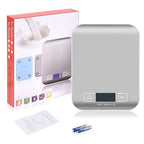 Digital Shipping Scale,Stainless Steel Panel, Accurate 5kg/1g Portable Postal Scale for Packages, Small Business,Kitchen, Food, Handmade, Liquids, and Boutique (Silver)