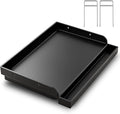 17" x 13" Nonstick Coating Cooking Griddle for Gas Grill, Universal Flat Top Cooking Plate Insert for Charcoal/Gas/Electric Grill with Grease Groove and Removable Handles
