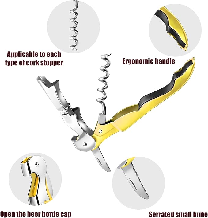 12 Pieces Professional Waiter Corkscrew Wine Openers,Green Wine Keys Opener Stainless Steel Hinges Serrated Foil Cutter for Restaurant Waiters, Sommelier, Bartenders (Green)