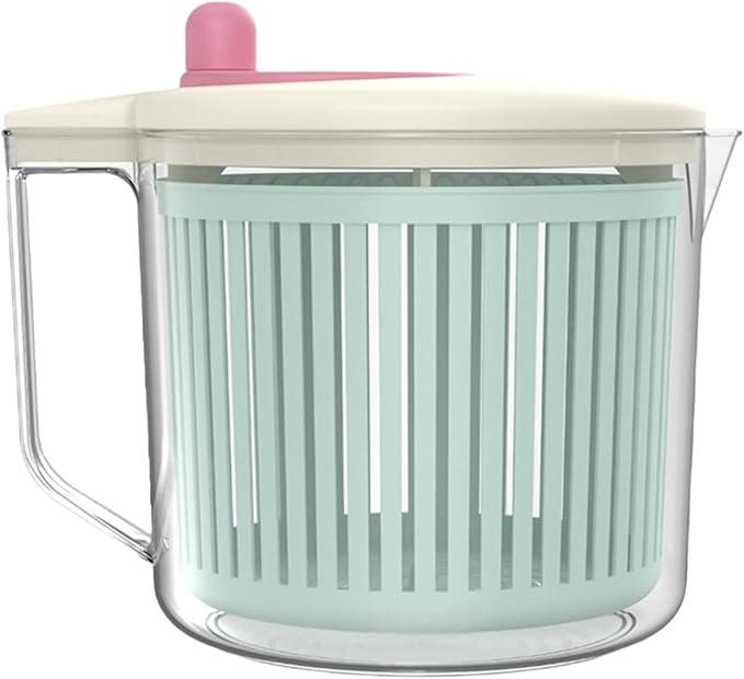 2.5L Mini Salad Spinner Small, Lettuce Spinner with Vegetable Washing Basket, Fruit Washer, Salad Washer