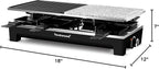 Raclette Grill, Techwood Electric Indoor Grill with 2 Reversible Non-stick Grill Griddle Plates, 1 Stone Grill Plate, 1500W Fast Heating with 8 Cheese Pans, Ideal for Parties and Family Fun, Black