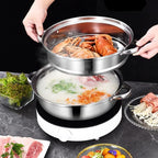 Steamer Pot for Cooking 11.9 inch Steamer Pot Upgrade Capacity, 2-tier Multipurpose 18/8 Stainless Steel Steam Pot Cookware with Lid for Vegetable, Dumpling, Stock, Sauce, Food