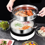 Steamer Pot for Cooking 11 inch Steamer Pot, 3-tier Multipurpose 18/8 Stainless Steel Steam Pot Cookware with Lid for Vegetable, Dumpling, Stock, Sauce, Food