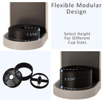 Elevate Anti-Splash Cup Riser Accessory for most Keurig K-cup, Cuisinart Single Serve, and other Coffee Makers, Adjustable for Cup Size and Drip Tray Type (Black with Black Base)