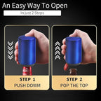 2PCS Destapador De Cerveza Automatic Beer Bottle Opener With Magnetic Cap, Stainless Steel One-Handed Lid Opening Spring Loaded Push&Pop for Kitchen Home Bar Gift