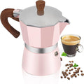 Aluminum 6 Cup 300ml Moka Pot Express Coffee Maker Stovetop Espresso Colorful Coffeemaker Italian Classic Style Brewing Greca Cafe Mocha Machine for Cafeteras Lover Camping Travel and Home Use 10oz