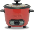 Courant Rice Cooker 8-Cup (Cooked), Removable Non-Stick Bowl, One Touch Rice Cooker, Red