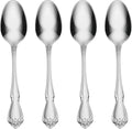 Oneida Silverware Set, True Rose Everyday Flatware Teaspoons Set, Service For 4, 18/0 Stainless Steel, 5.97 x 1.26-Inch, Dishwasher Safe, Mirror Finish, Utensils Set, Tea spoon (Silver, 4 Piece)